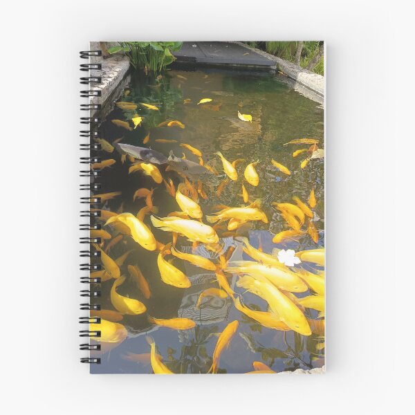 Artikelvorschau, Golden Koi Fish Swimming in a Tranquil Garden Pond, Tropical Water Garden entworfen und verkauft von PhuongVoArt.