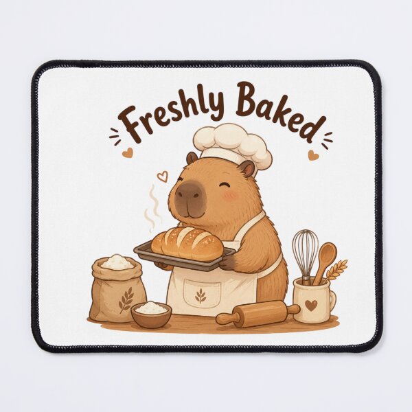 Item preview, Cute Capybara Baker Freshly Baked Kawaii Bakery Animal Cartoon Illustration designed and sold by Sanika arts .
