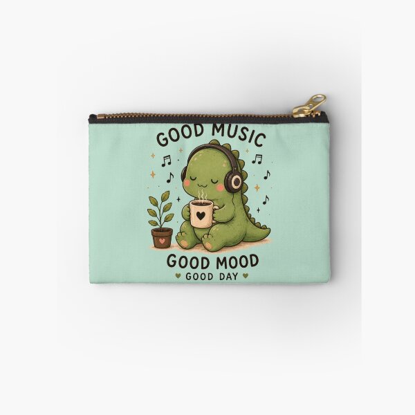 Item preview, Cute Dinosaur Coffee Music Good Mood Good Day | Kawaii Cozy Dino Lover Gift designed and sold by 1234saad.