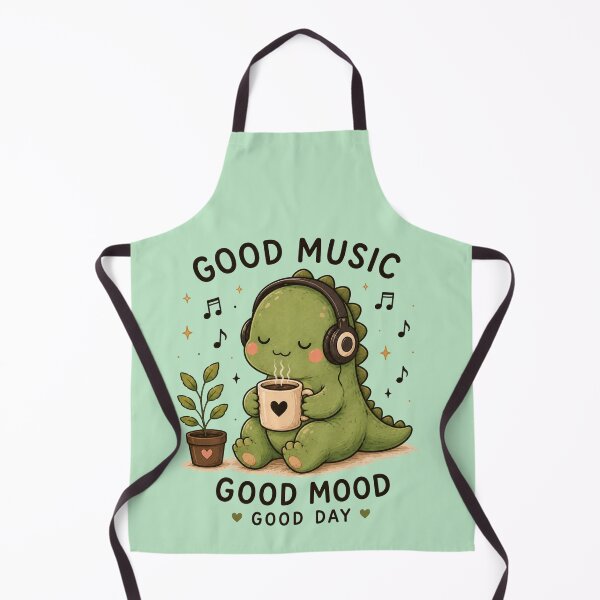 Item preview, Cute Dinosaur Coffee Music Good Mood Good Day | Kawaii Cozy Dino Lover Gift designed and sold by 1234saad.