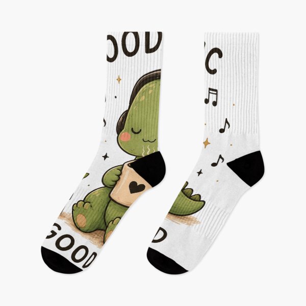 Item preview, Cute Dinosaur Coffee Music Good Mood Good Day | Kawaii Cozy Dino Lover Gift designed and sold by 1234saad.