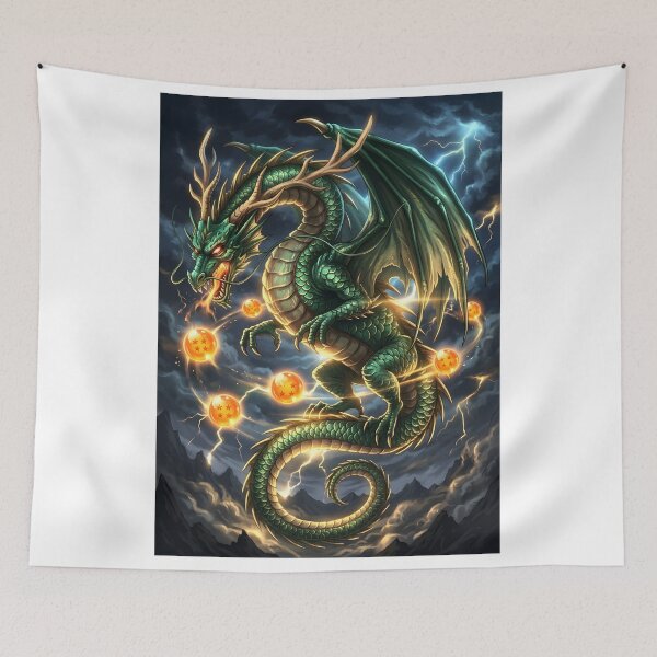 Item preview, Emerald Guardian Dragon with Mystic Orbs | Fantasy Dragon Art designed and sold by DragonSerpent Ink.