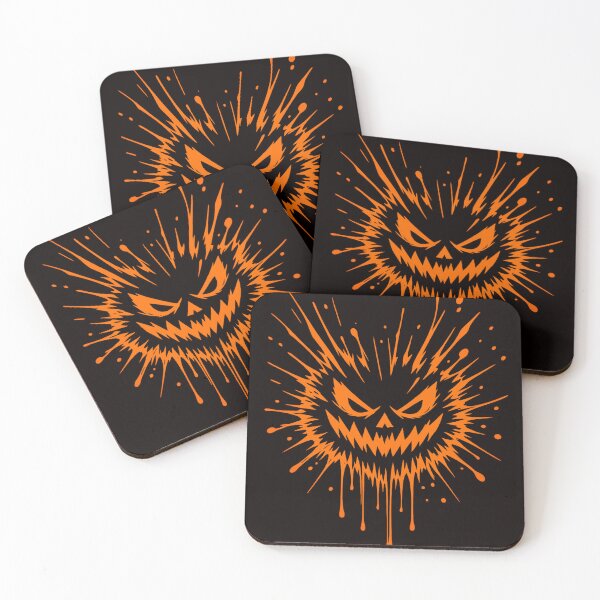 Item preview, Halloween Pumpkin Splash Minimal Line Art | Orange Horror Face Graphic designed and sold by Grump and Co.