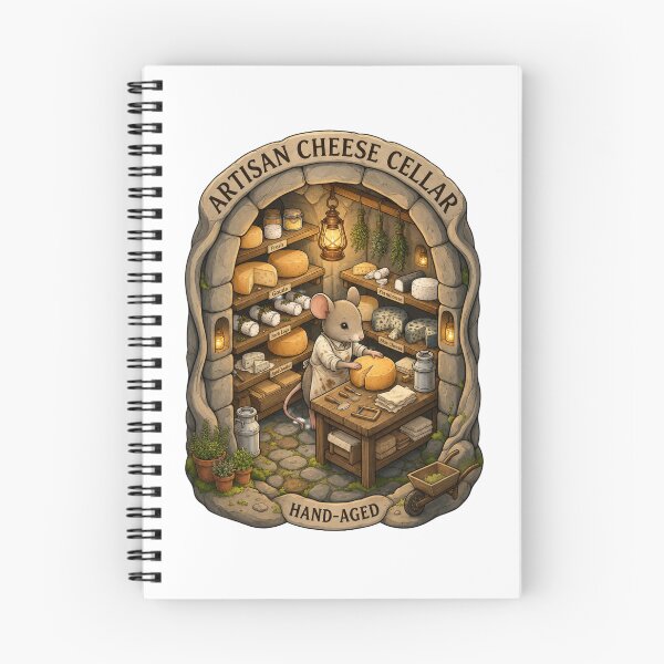 Item preview, Artisan Cheese Cellar | Cozy Mouse Cheesemaker | Fantasy Cheese Cave | Cottagecore Dairy | Hand-Aged Cheese designed and sold by MrDev.