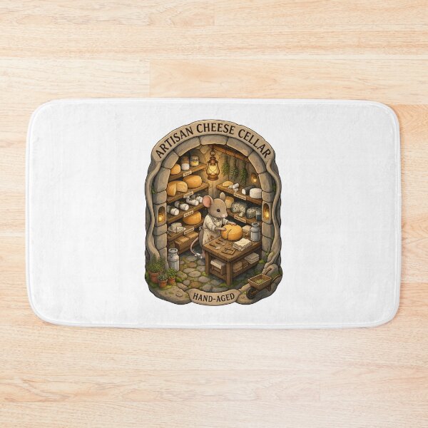 Item preview, Artisan Cheese Cellar | Cozy Mouse Cheesemaker | Fantasy Cheese Cave | Cottagecore Dairy | Hand-Aged Cheese designed and sold by MrDev.