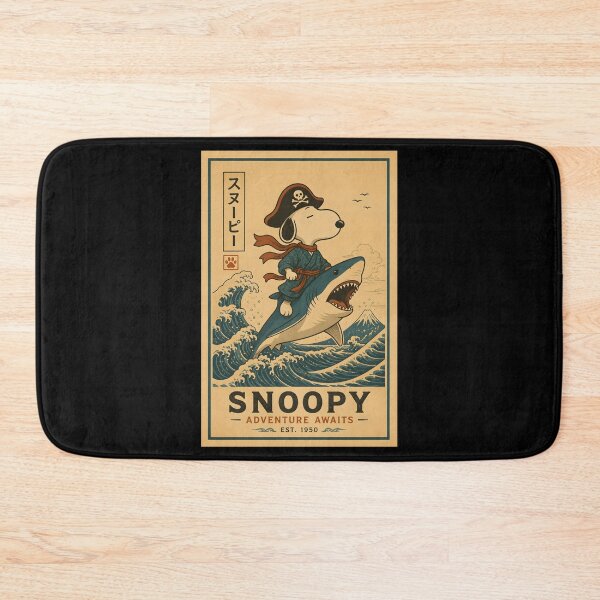 Item preview, Snoopy Riding Shark – Japanese Style Funny Cartoon Dog designed and sold by artizallart.