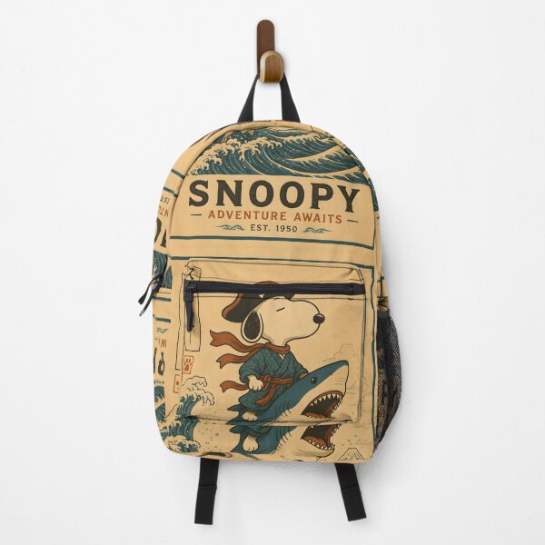 Item preview, Snoopy Riding Shark – Japanese Style Funny Cartoon Dog designed and sold by artizallart.