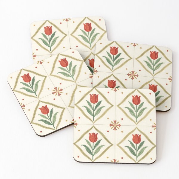Item preview, Vintage Red Tulip Floral Botanical Seamless Pattern Throw Blanket designed and sold by FestivityFinds.