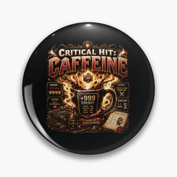Item preview, Critical Hit Caffeine Funny Coffee Gamer designed and sold by pradeepvisuals.