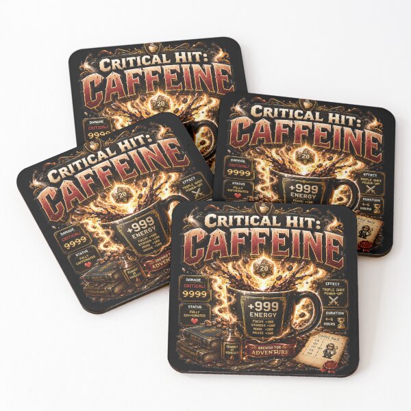 Item preview, Critical Hit Caffeine Funny Coffee Gamer designed and sold by pradeepvisuals.