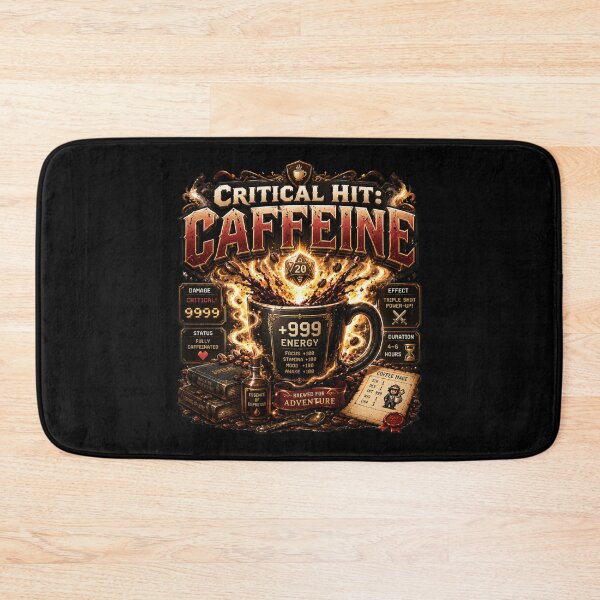 Item preview, Critical Hit Caffeine Funny Coffee Gamer designed and sold by pradeepvisuals.