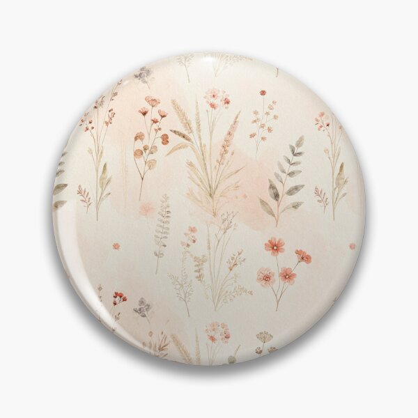 Aperçu de l'œuvre Coussin décoratif à motif botanique neutre et sans couture, aquarelle de fleurs sauvages créée et vendue par FestivityFinds.