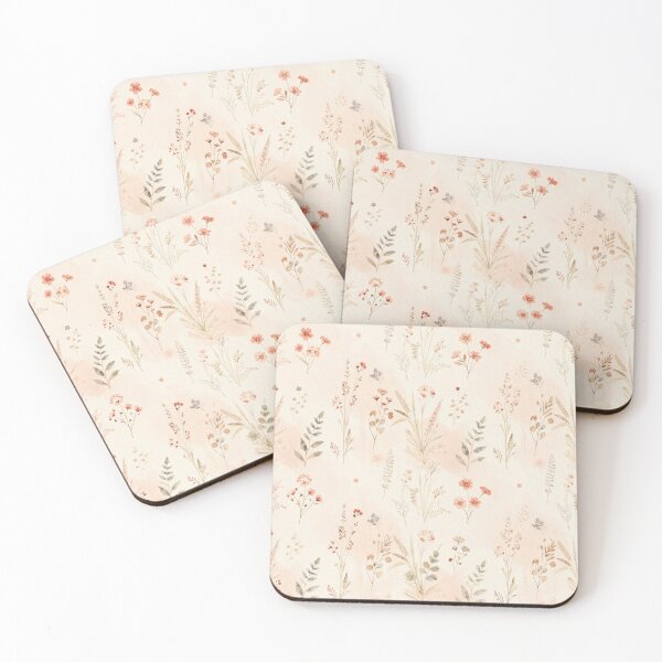 Artikelvorschau, Kissenbezug mit nahtlosem Aquarell-Wildblumenmuster in neutralen botanischen Nuancen entworfen und verkauft von FestivityFinds.