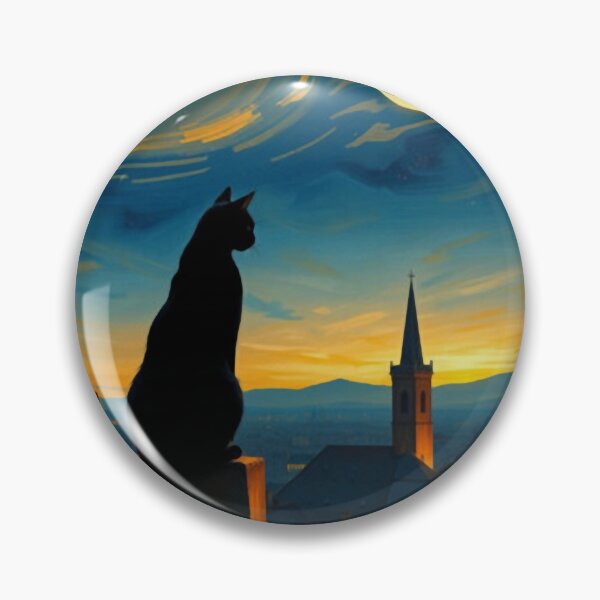 Item preview, Cat &amp; Crescent Moon  designed and sold by natakorn984.