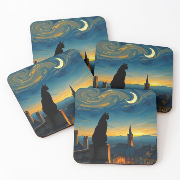 Item preview, Cat &amp; Crescent Moon  designed and sold by natakorn984.