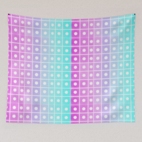 Item preview, Vibrant Pink and Blue Ombre Halftone Grid Pattern iPhone Case designed and sold by FestivityFinds.