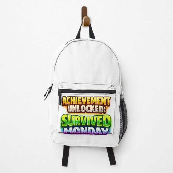Item preview, Achievement Unlocked – Survived Monday Funny Motivational Quote Design designed and sold by EdgeSphere.