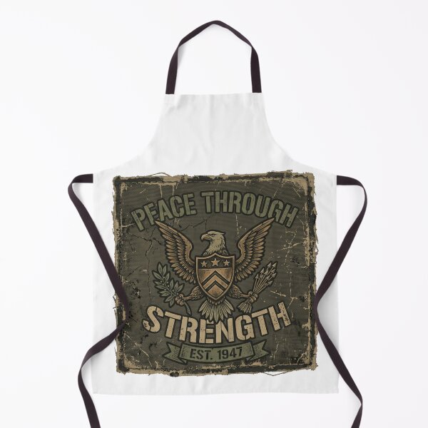 Item preview, Peace Through Strength Vintage Military Eagle Art designed and sold by rich-moda.