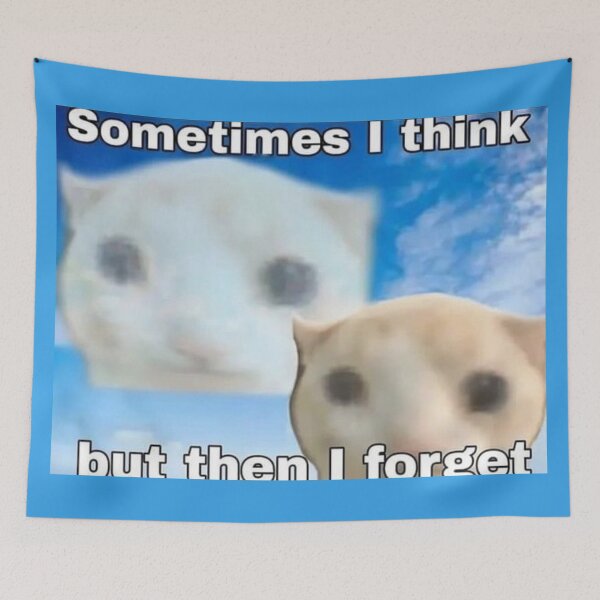 Item preview, forgetful meme cat designed and sold by bluelephante.