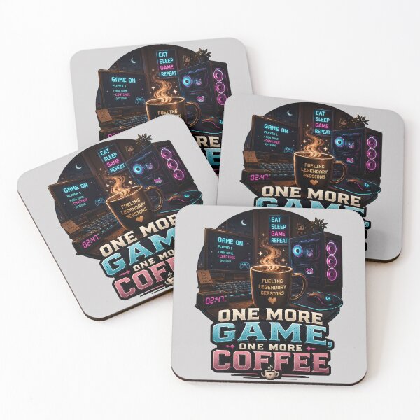 Item preview, One More Game One More Coffee Quote designed and sold by pradeepvisuals.