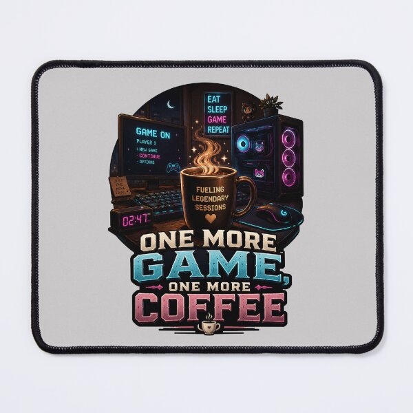 Item preview, One More Game One More Coffee Quote designed and sold by pradeepvisuals.