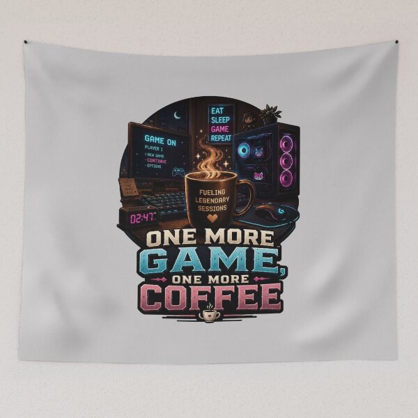 Item preview, One More Game One More Coffee Quote designed and sold by pradeepvisuals.