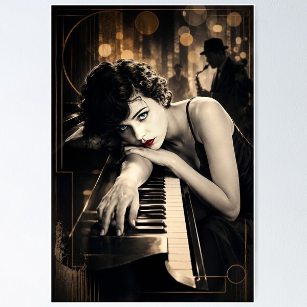 Item preview, Blue Note Nocturne – Film Noir Jazz Muse designed and sold by Sanctum Icons.