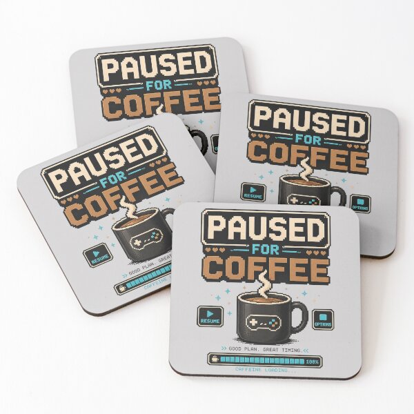 Item preview, Paused For Coffee Retro Gamer Design designed and sold by pradeepvisuals.