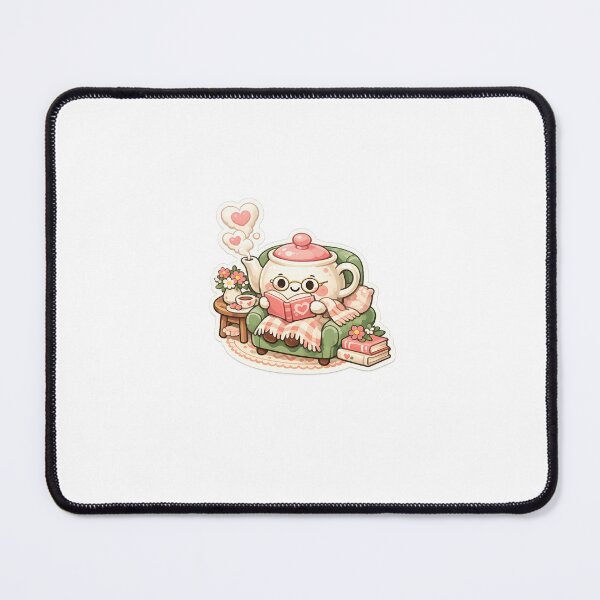 Item preview, Cozy Tea Sticker Kawaii Reading Aesthetic for Book Lovers & Tea Enthusiasts designed and sold by CutePrintCorner.