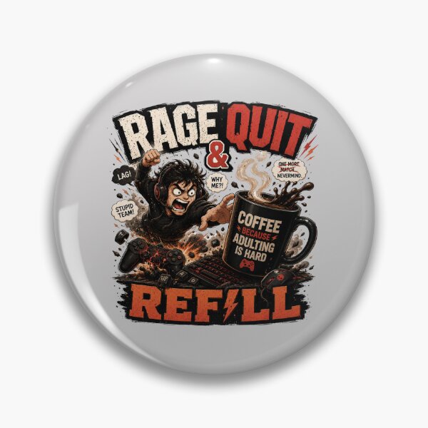 Item preview, Rage Quit And Refill Funny Coffee Art designed and sold by pradeepvisuals.