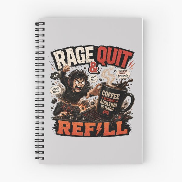 Item preview, Rage Quit And Refill Funny Coffee Art designed and sold by pradeepvisuals.