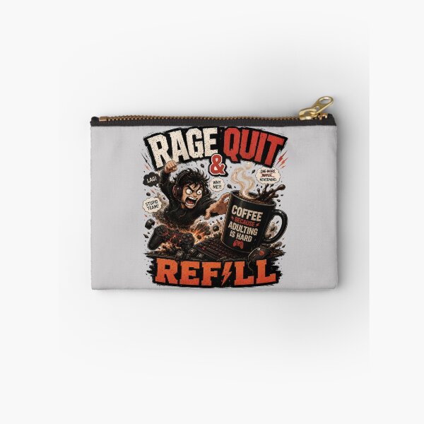 Item preview, Rage Quit And Refill Funny Coffee Art designed and sold by pradeepvisuals.