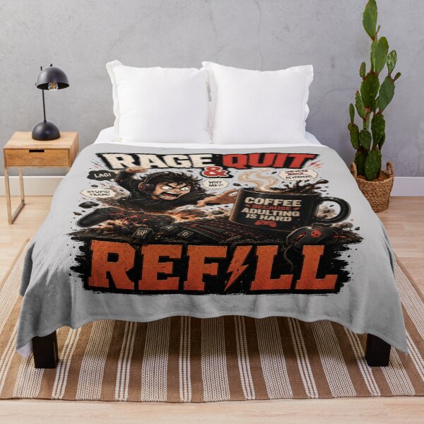Item preview, Rage Quit And Refill Funny Coffee Art designed and sold by pradeepvisuals.