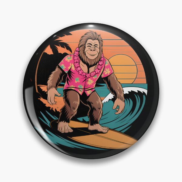 Item preview, Bigfoot Surfing Hawaiian Retro Sunset Funny Sasquatch Beach Summer designed and sold by Zizo-DR44.