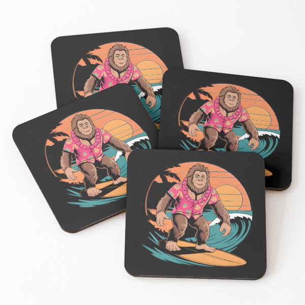 Item preview, Bigfoot Surfing Hawaiian Retro Sunset Funny Sasquatch Beach Summer designed and sold by Zizo-DR44.