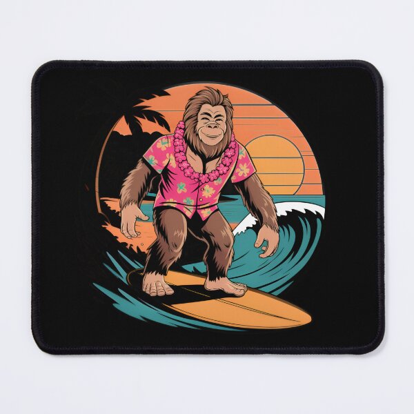 Item preview, Bigfoot Surfing Hawaiian Retro Sunset Funny Sasquatch Beach Summer designed and sold by Zizo-DR44.
