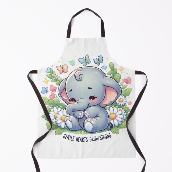 Item preview, Cute Baby Elephant Gentle Hearts Grow Strong - Floral Cottagecore Art designed and sold by carestazafeli.