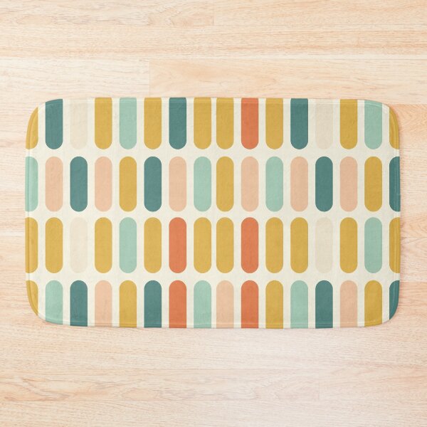 Artikelvorschau, Dekokissen mit geometrischem Kapselmuster im Mid-Century-Modern-Retro-Stil entworfen und verkauft von FestivityFinds.