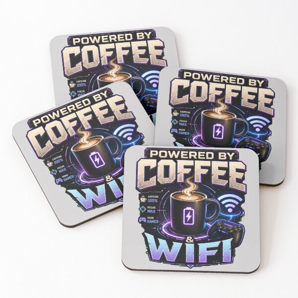 Item preview, Powered By Coffee And WiFi Gamer Art designed and sold by pradeepvisuals.