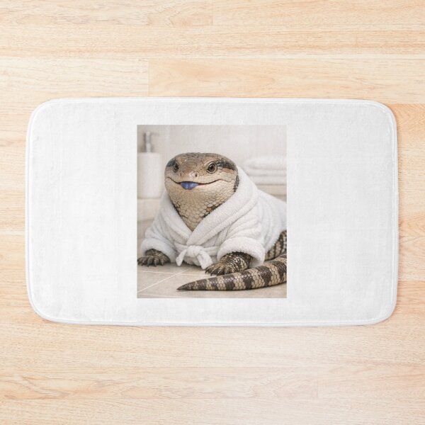 Item preview, Cozy Bathrobe Blue-Tongue Lizard designed and sold by Sillytoe.