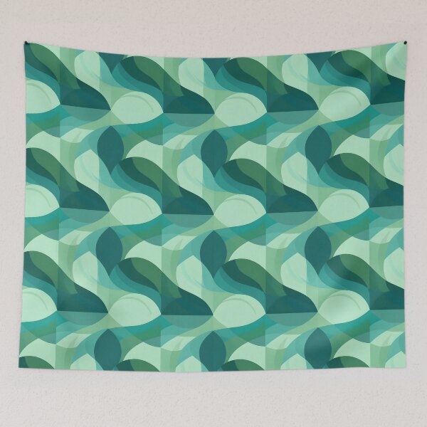 Item preview, Teal and Mint Abstract Geometric Wave Seamless Pattern iPhone Case designed and sold by FestivityFinds.