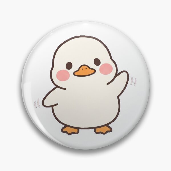 Item preview, Happy Waving Kawaii Duck designed and sold by ChibiMoe.