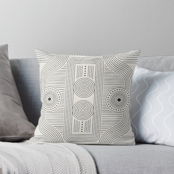 Item preview, Boho Minimalist Abstract Line Art Geometric Pattern Throw Blanket designed and sold by FestivityFinds.