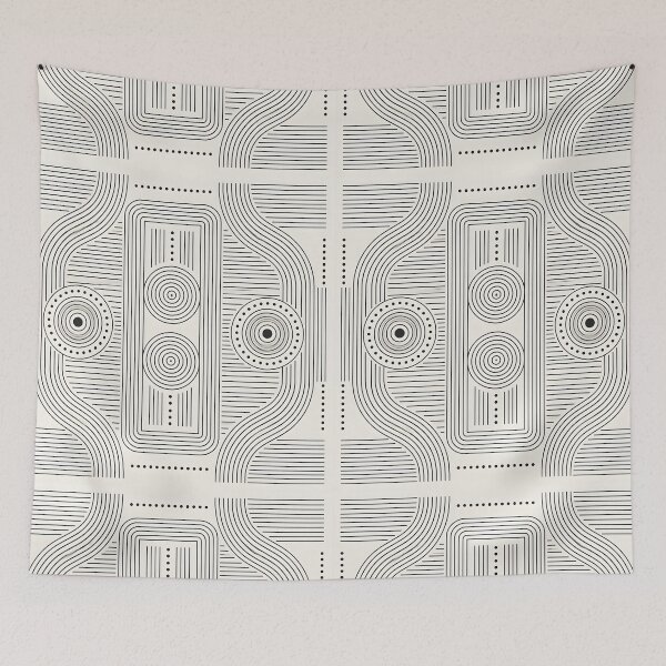 Item preview, Boho Minimalist Abstract Line Art Geometric Pattern Throw Blanket designed and sold by FestivityFinds.