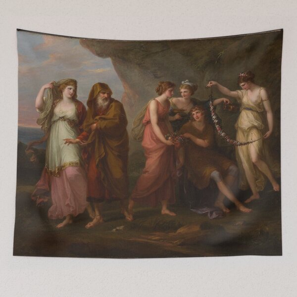 Item preview, Telemachus and the Nymphs of Calypso by Angelica Kauffmann 1782 designed and sold by AnimaliaStar.