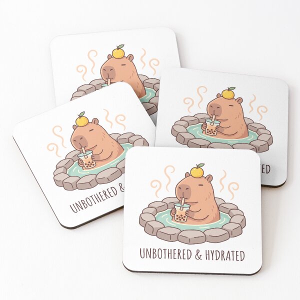 Item preview, Unbothered and Hydrated - Cute Zen Capybara Boba designed and sold by punnarutn.