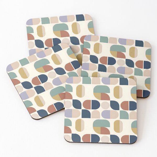 Item preview, Mid-Century Modern Abstract Geometric Shapes Seamless Pattern Throw Pillow designed and sold by FestivityFinds.