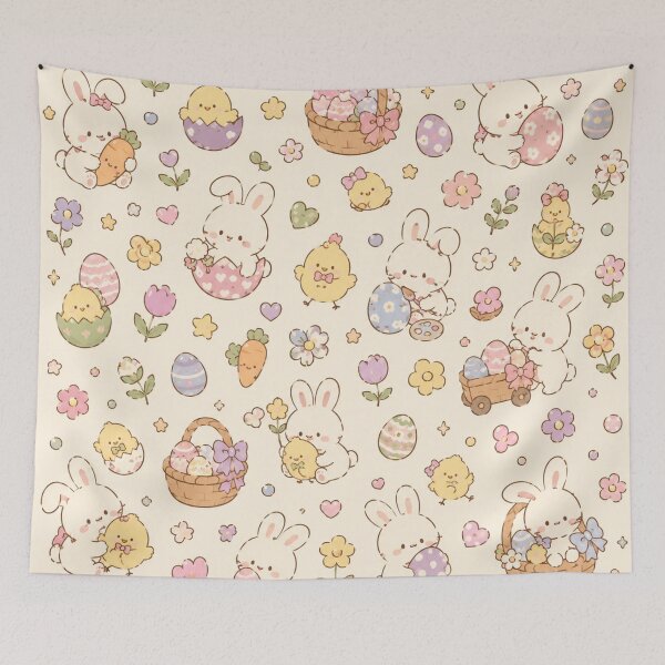 Item preview, A cute whimsical easter bunny pattern designed and sold by ellinnur.