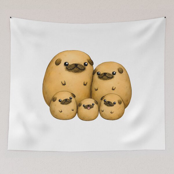 Item preview, Pugtato Family Funny Pug And Potato Pug Dog Lovers designed and sold by artizallart.