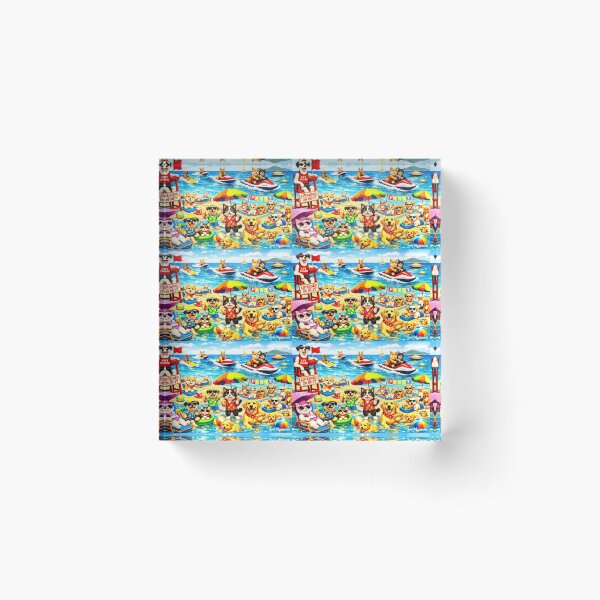 Item preview, Beach Party Cats & Dogs – Lifeguard Surf & Jet Ski Fun designed and sold by The Art Queen Of Michigan .
